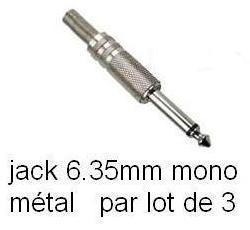 lot de trois jacks 6.35mm male mono métal