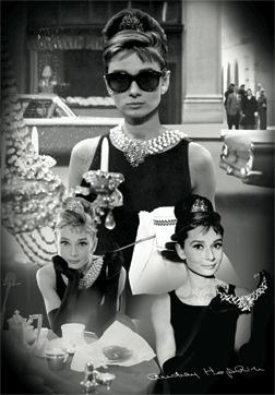 Audrey Hepburn, grand poster plastifié en 3 D