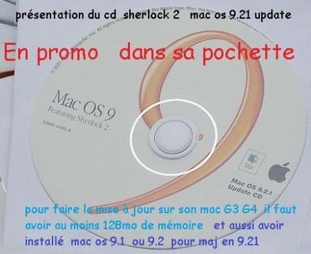 CD ¨POCHETTE APPLE MISE A JOUR MAC OS_9.1 9.2