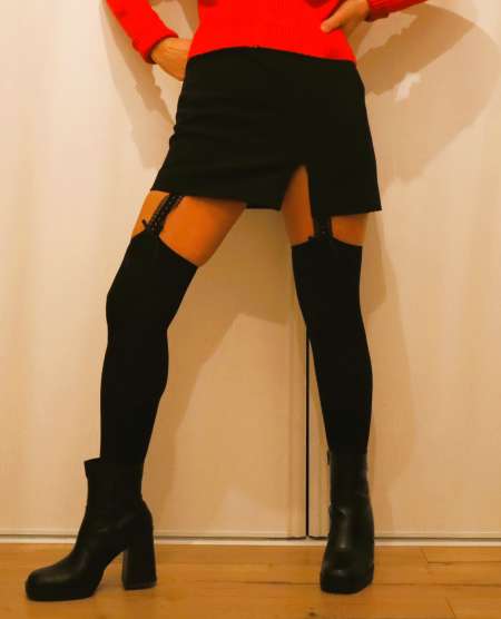 Mini jupe noire fendue