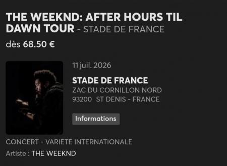 The weeknd sdf le 11 juillet