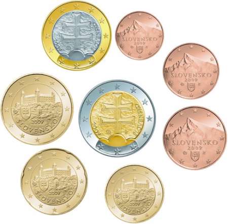 LOT DE 8 PIECES NEUVES D'EURO SLOVAQUIE