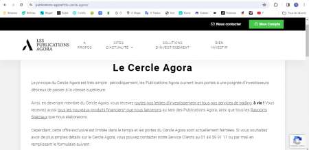 Revente de l'abonnement au cercle Agora à vie