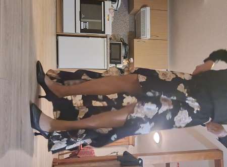 Jupe longue asymétrique fleurie T44