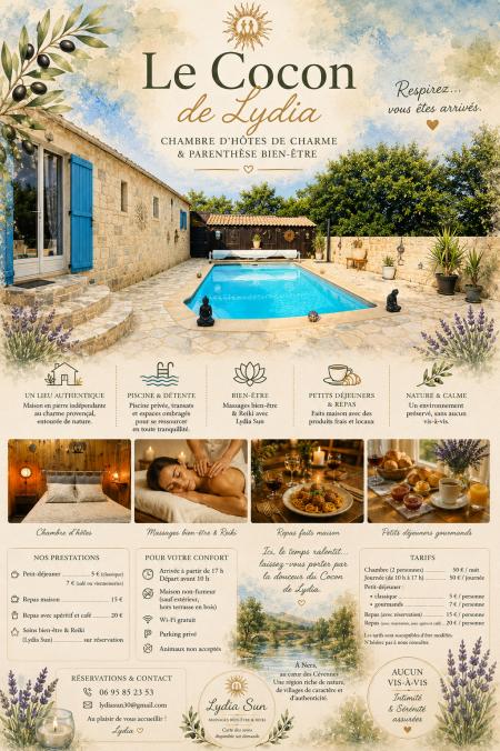 « Le Cocon de Lydia » chambre dhôtes atypique, tout confort, climatisée en campagne