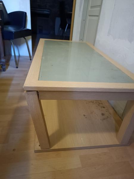 table basse bois et verre