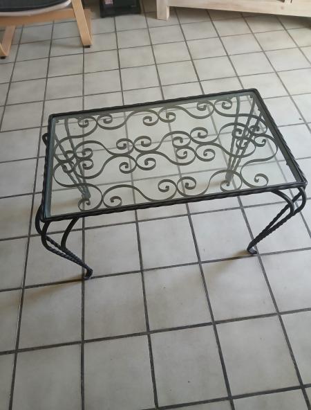Table basse en fer forgé
