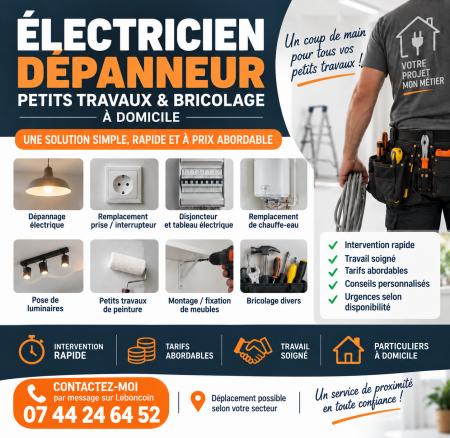 ÉLECTRICIEN DÉPANNEUR  PETITS TRAVAUX & BRICOLAGE